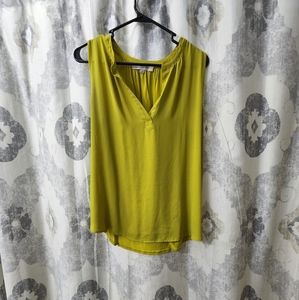 LOFT Yellow Sleeveless Blouse Size Medium